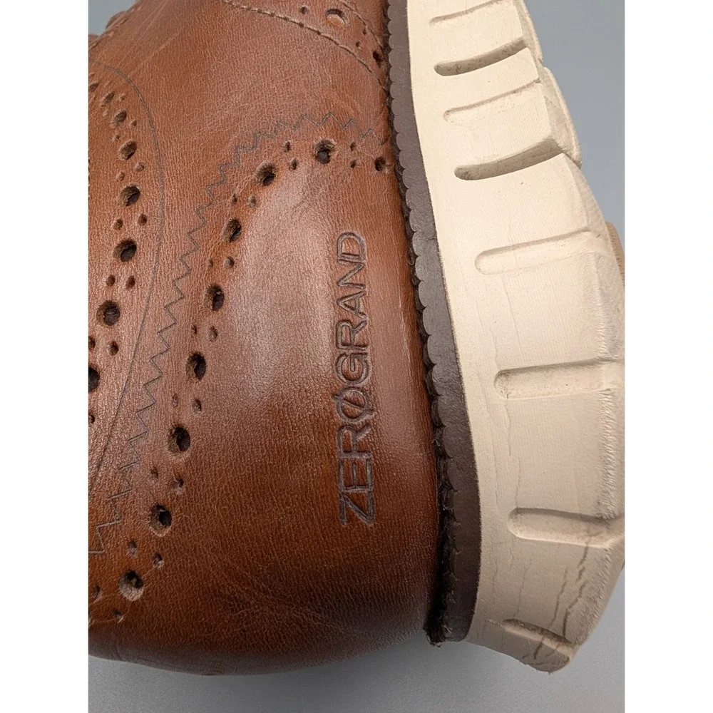 Cole Haan Zerogrand Men's 12M Wingtip Oxford Brown Shoes - C14493